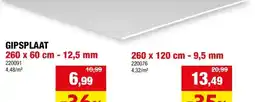 Hubo Knauf gipsplaat AK 9,5mm 260x120 cm aanbieding