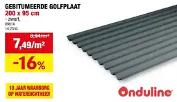 Hubo Onduline golfplaat 200x95 cm 2,6mm zwart aanbieding