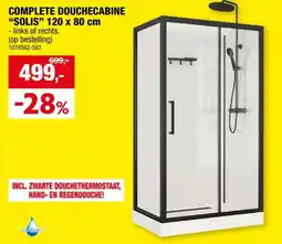 Hubo Aquatrends Solis douchecabine 120x80x212 cm links zwart aanbieding