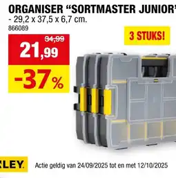 Hubo Stanley Sortmaster Junior organizer 29,2x37,5x6,7 cm 3 stuks aanbieding