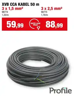 Hubo Profile XVB-CCA kabel 3G 1,5mm² 50m grijs aanbieding