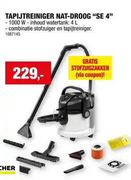Hubo Karcher SE 4 tapijtreiniger + accessoires aanbieding