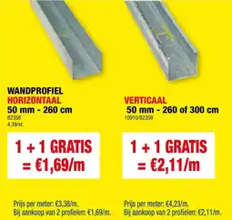 Hubo U-profiel MSH 2,6m 50x35 mm staal aanbieding