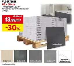 Hubo vloertegel 60x60 cm 1,80m² boston grey aanbieding