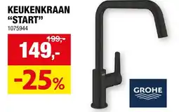Hubo GROHE QuickFix Start keukenmengkraan U-uitloop zwart aanbieding