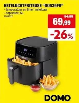 Hubo DOMO DO539FR Deli-Fryer heteluchtfriteuse LCD-display 6l aanbieding