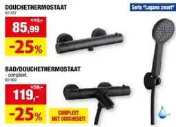Hubo Aquatrends Lugano bad- en douchethermostaat compleet zwart aanbieding