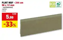 Hubo Plint 96x12 mm 244cm MDF vochtwerend aanbieding