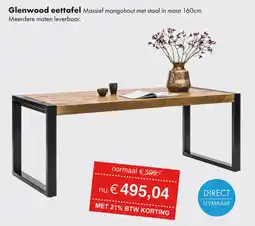 Woonsquare Glenwood Eettafel aanbieding