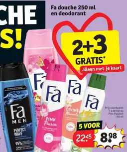 Kruidvat Fa douche 250 ml en deodorant aanbieding