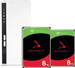 Coolblue QNAP TS-233, Seagate Ironwolf 8 To Lot de 2 aanbieding