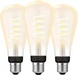 Coolblue Philips Hue Filament White Ambiance Edison XL 3-pack aanbieding