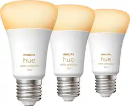 Coolblue Philips Hue White Ambiance E27 1100lm Lot de 3 aanbieding