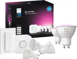 Coolblue Philips Hue White and Color GU10 Kit de Démarrage - 5 Ampoules + Bridge + Variateur aanbieding