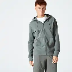Decathlon Molton capuchonvest voor fitness heren kakigroen aanbieding