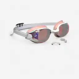 Decathlon Zwembril Bfit universele maat roze wit spiegelglazen aanbieding