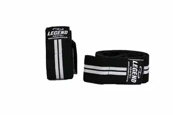 Decathlon Knee Wraps Heren/Dames Zwart-Wit 180CM aanbieding