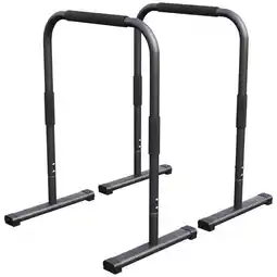 Decathlon Dip Bars Deluxe - Push up stand bar - Parallettes - Zwart aanbieding