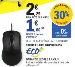 E.Leclerc Souris Filaire 407PERI00056 aanbieding