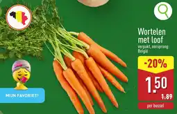 ALDI Wortelen met loof aanbieding