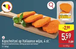 ALDI Kipschnitzel op Italiaanse wijze aanbieding