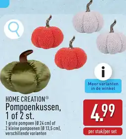 ALDI Home creation pompoenkussen aanbieding