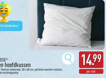 ALDI Novitesse wollen hoofdkussen aanbieding
