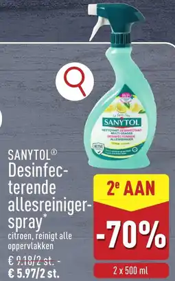 ALDI Sanytol desinfecterende allesreiniger spray aanbieding