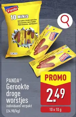 ALDI Panda gerookte droge worstjes aanbieding
