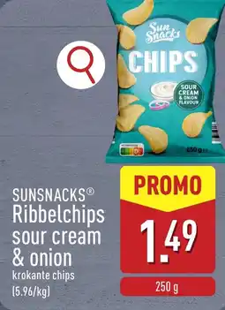 ALDI SunSnacks Ribbelchips sour cream & onion aanbieding