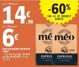 E.Leclerc Café en Grains Espresso Méo aanbieding