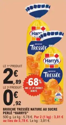 E.Leclerc Brioche Tressée Nature Au Sucre Perlé Harrys aanbieding