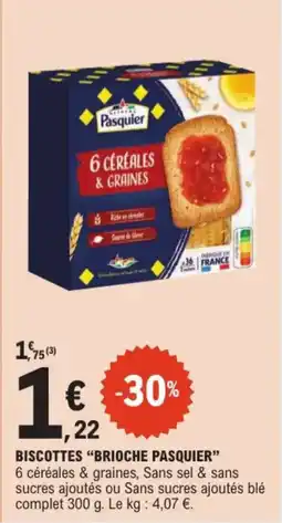 E.Leclerc Biscottes Brioche Pasquier aanbieding