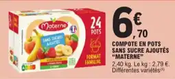 E.Leclerc Compote en Pots Sans Sucre Ajoutés Materne aanbieding