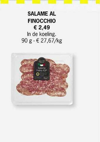 Lidl Salame Al Finocchio aanbieding