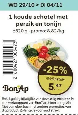 Bon Ap 1 koude schotel met perzik en tonijn aanbieding