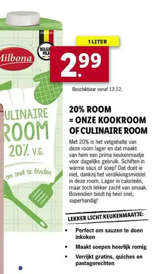 Lidl 20% Room Onze Kookroom Of Culinaire Room aanbieding