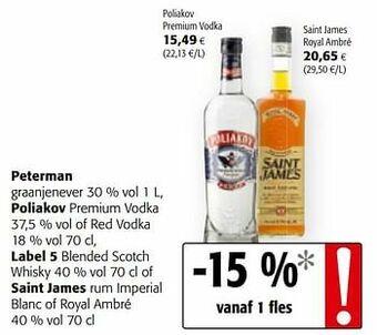 Colruyt Poliakov premium vodka aanbieding