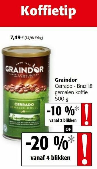 Colruyt Graindor cerrado - brazilië gemalen koffie aanbieding