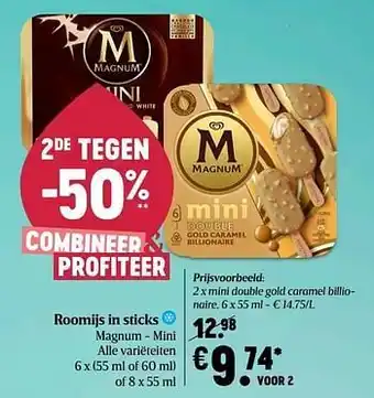 Delhaize Magnum mini double gold caramel billionaire aanbieding