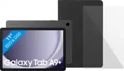 Coolblue Samsung Galaxy Tab A9 Plus 11 inch 128GB Wifi en 5G Grijs + Beschermpakket aanbieding