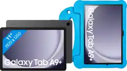 Coolblue Samsung Galaxy Tab A9 Plus 11 Pouces 128 Go Wifi et 5G Gris + BlueBuilt Kids Cover Bleu aanbieding