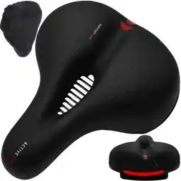 Decathlon Fietszadel Comfort Foam Dames/Heren - Zwart - Met zadelhoes aanbieding