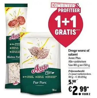 Delhaize Aoste plus puur varkensvlees aanbieding