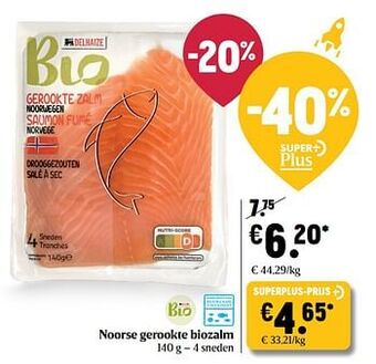 Delhaize Noorse gerookte biozalm aanbieding