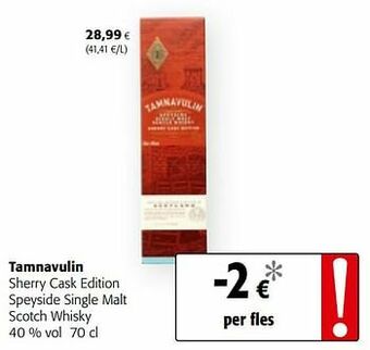 Colruyt Tamnavulin sherry cask edition speyside single malt scotch whisky aanbieding