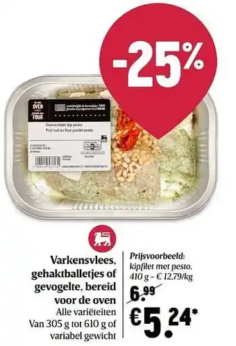 Delhaize Kipfilet met pesto aanbieding