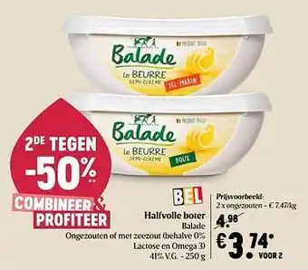 Delhaize Halfvolle boter balade aanbieding