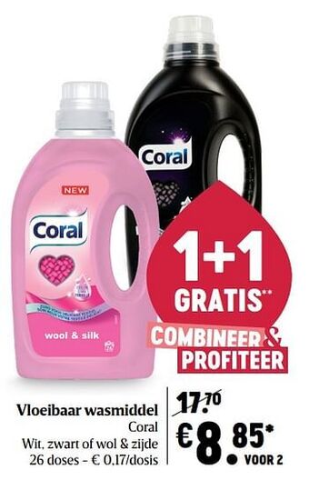 Delhaize Vloeibaar wasmiddel coral aanbieding