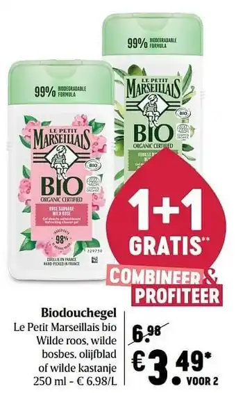 Delhaize Biodouchegel le petit marseillais aanbieding